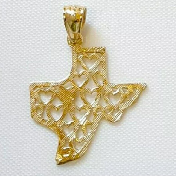 New Solid 14K Deep in the Heart of Texas Necklace Jewelry Charm Pendant - Picture 4 of 11